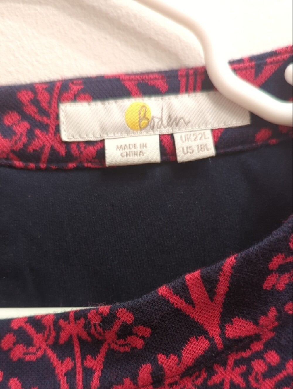Boden Navy and Pink Floral-Print Midi Shift Dress, Women's US 18L - Picture 2 of 7